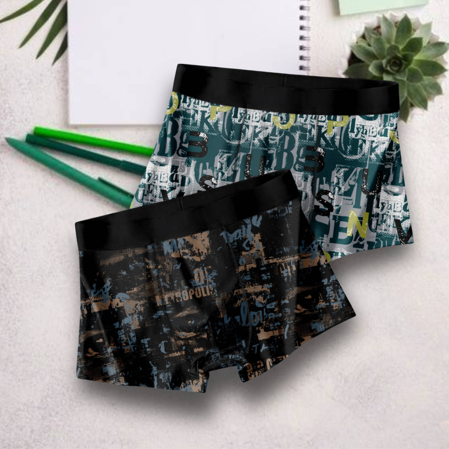 Royal Taylor Pack of 2 Nylon Trunks For Men's ( Multicolor1 ) Royal Taylor Pack of 2 Nylon Trunks For Men's ( Multicolor1 )