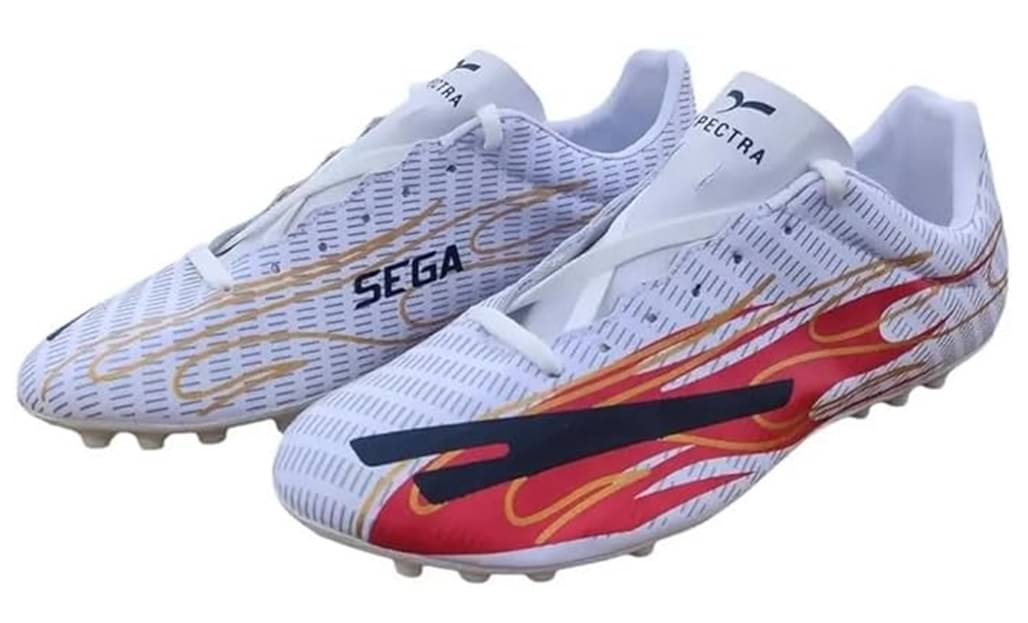     			SEGA Spectra White Football Shoes