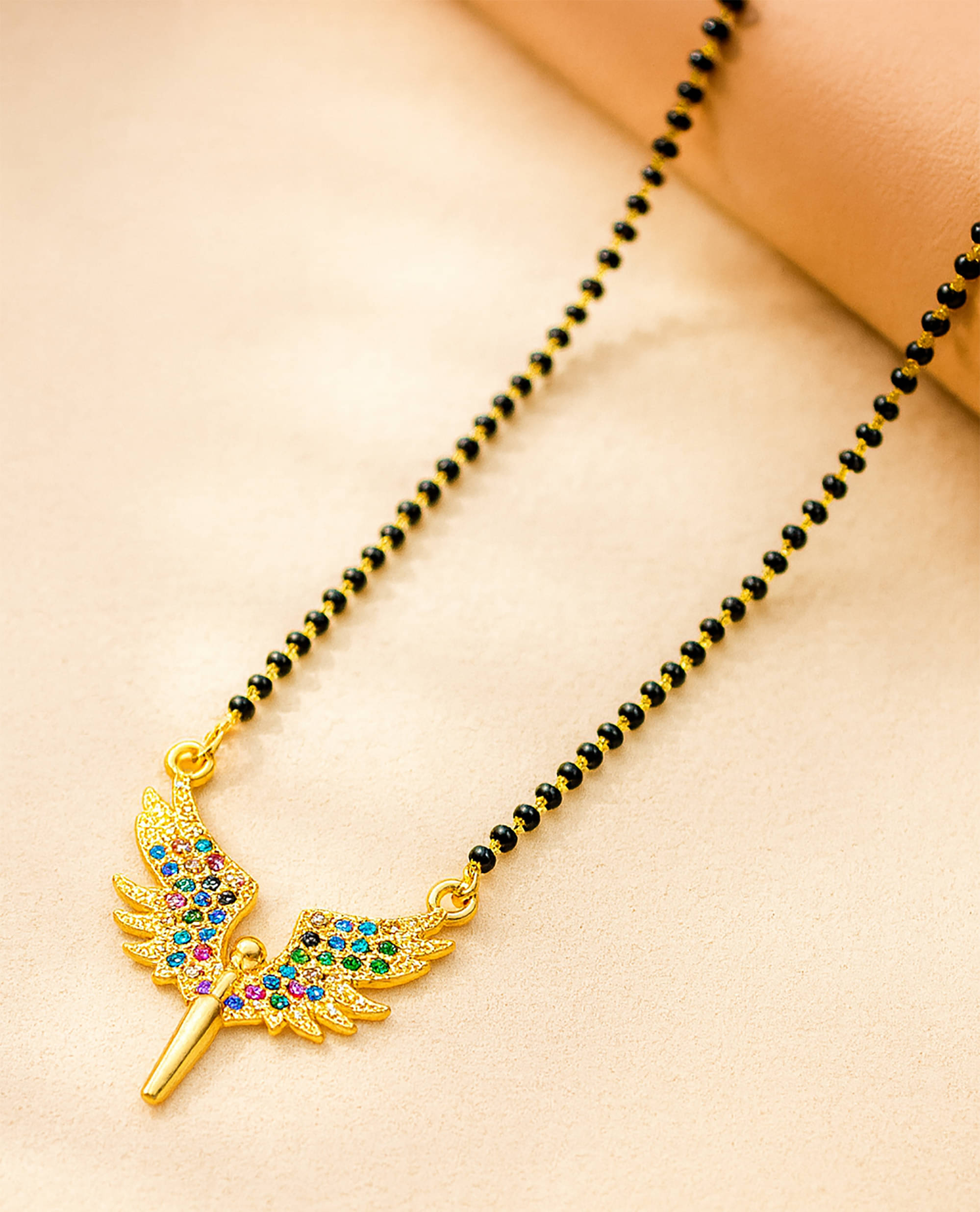     			SHANKH-KRIVA Golden Mangalsutra ( Pack of 1 )