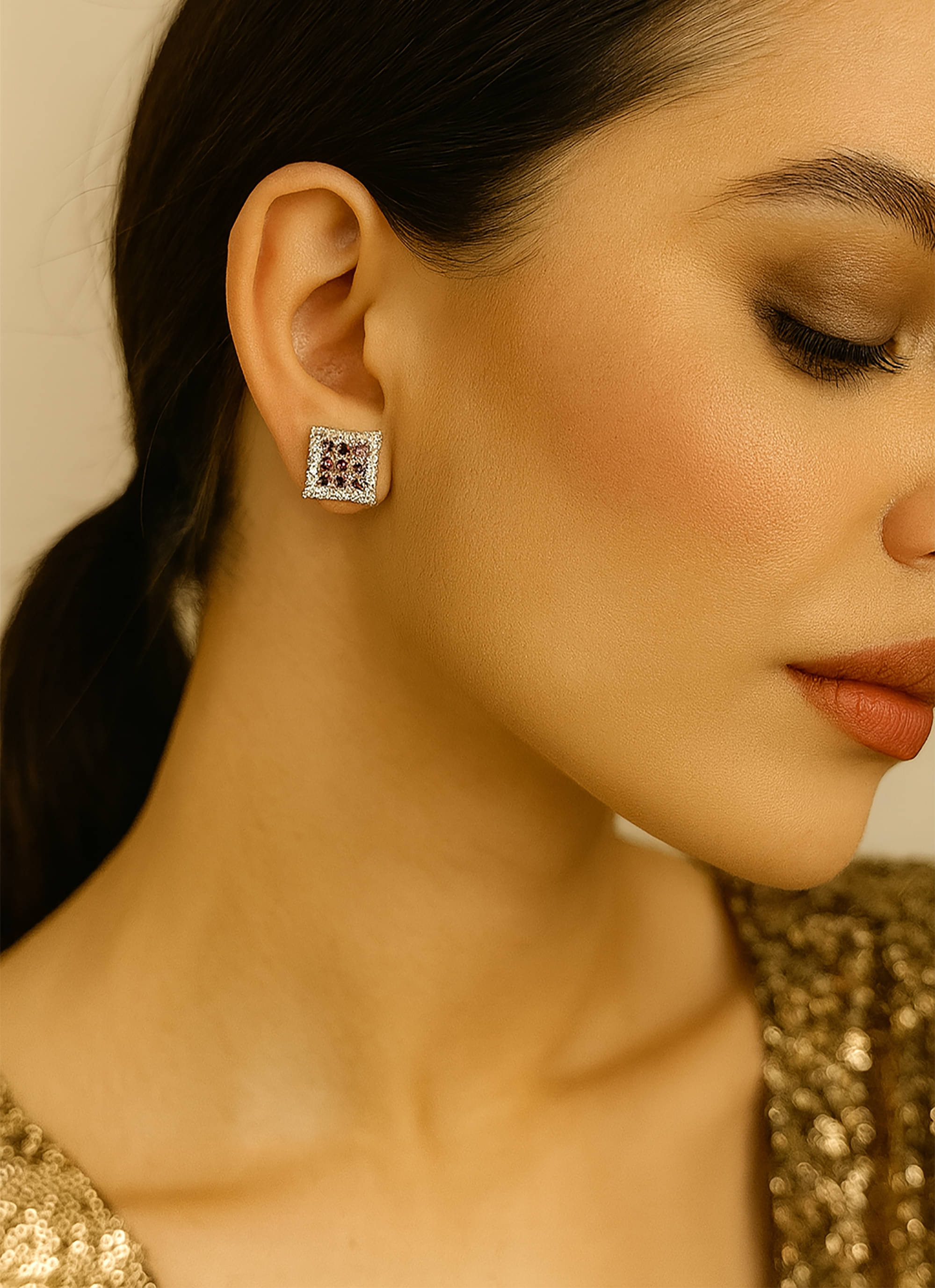    			SHANKHRAJ MA LL Brown Stud Earrings ( Pack of 1 )