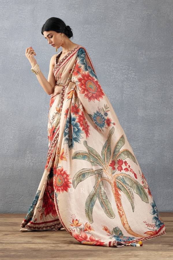     			Shree Sai Enterprise Georgette Printed Regular Saree With Stitched Blouse ( Beige )