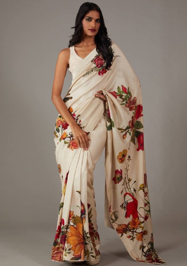     			Shree Sai Enterprise Georgette Printed Regular Saree With Stitched Blouse ( Red )