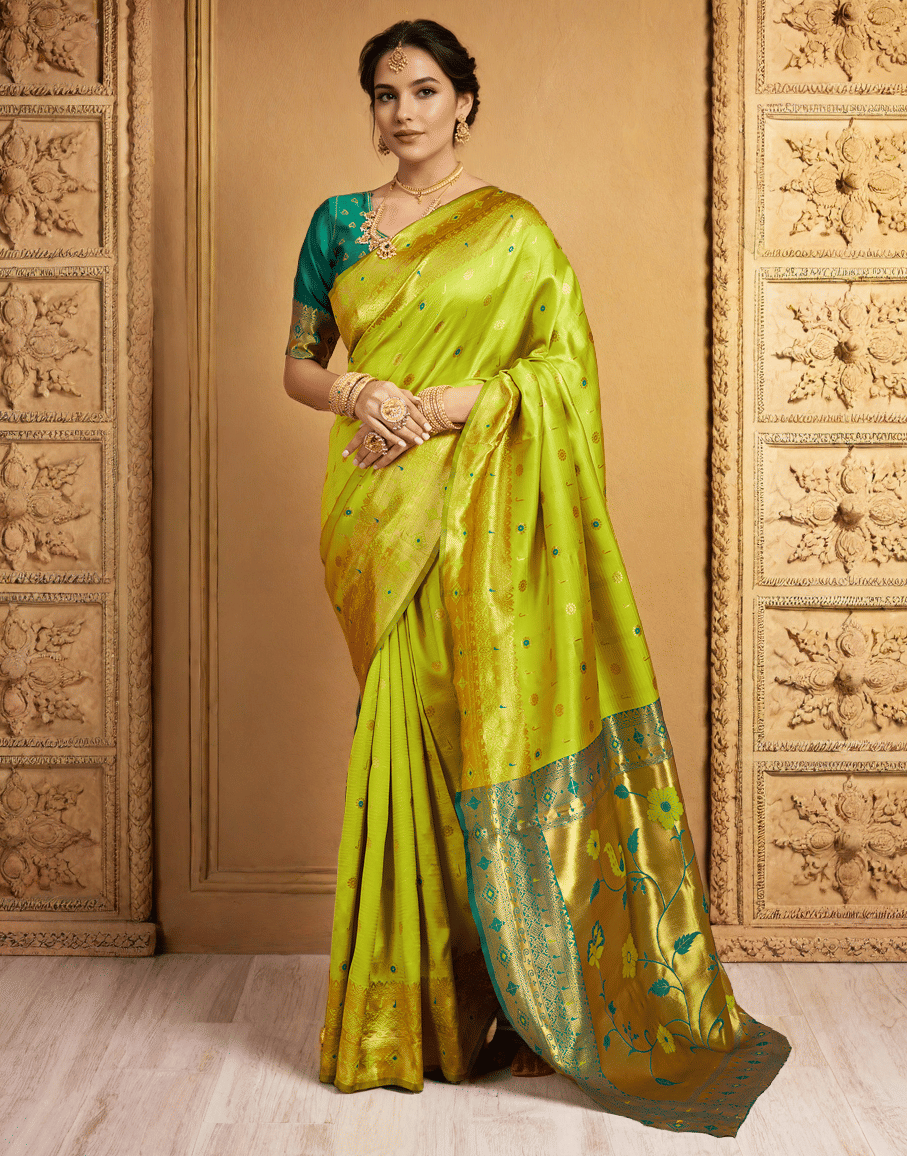    			Sindharat Fashion Cotton Silk Woven Paithani Sarees With Unstitched Blouse Piece ( Multicolor 8 )