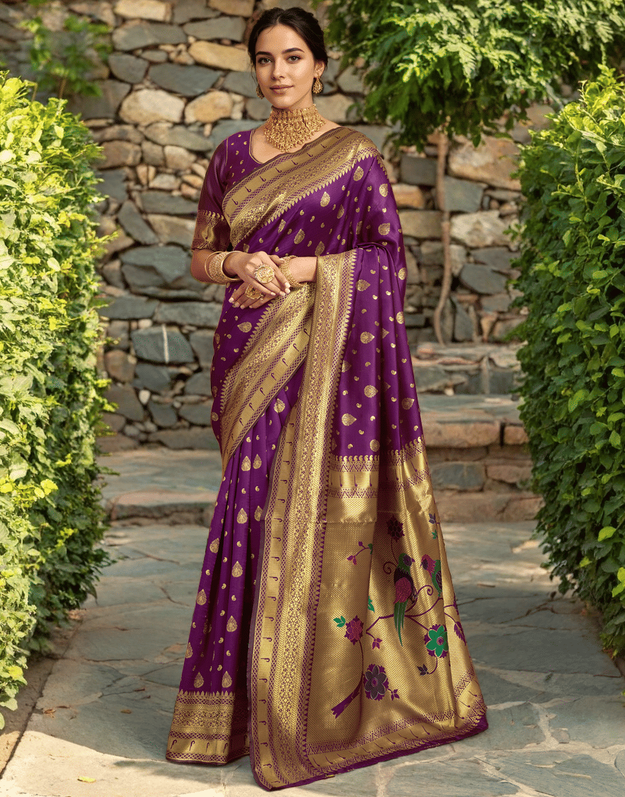    			Sindharat Fashion Cotton Silk Woven Paithani Sarees With Unstitched Blouse Piece ( Multicolor 4 )