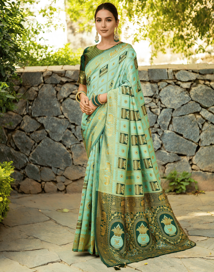     			Sindharat Fashion Cotton Silk Woven Paithani Sarees With Unstitched Blouse Piece ( Multicolor 4 )