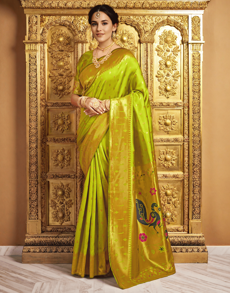     			Sindharat Fashion Cotton Silk Woven Paithani Sarees With Unstitched Blouse Piece ( Multicolor 2 )