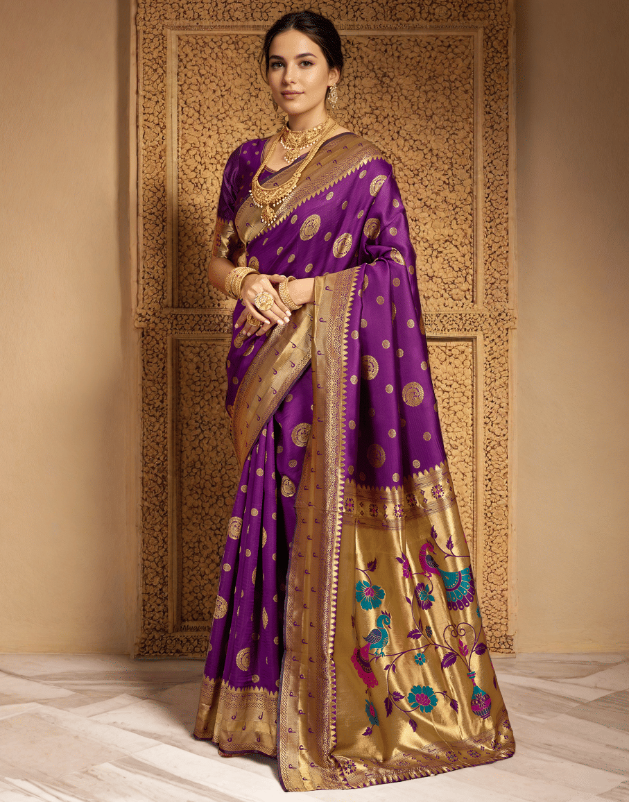     			Sindharat Fashion Cotton Silk Woven Paithani Sarees With Unstitched Blouse Piece ( Multicolor 5 )