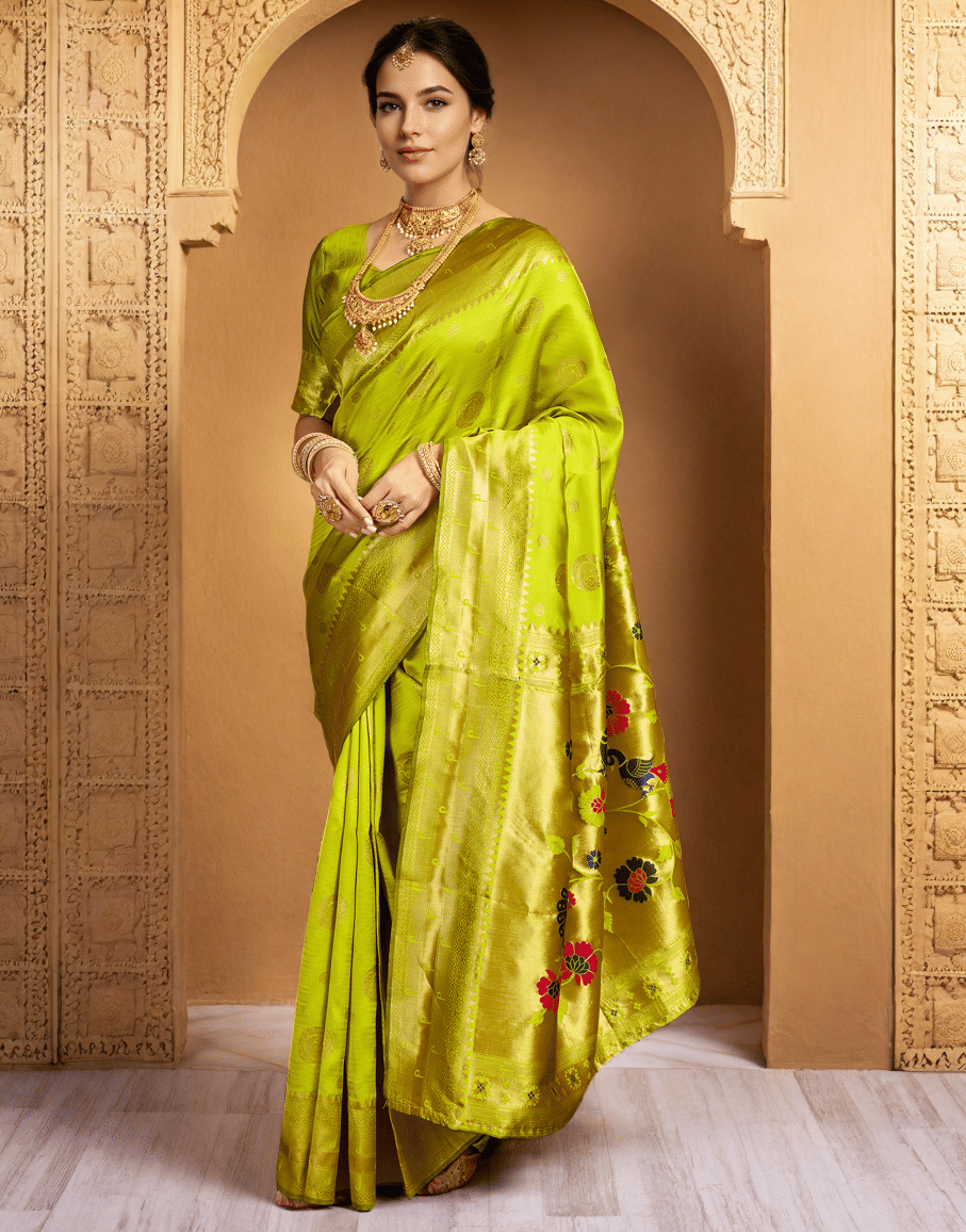     			Sindharat Fashion Cotton Silk Woven Paithani Sarees With Unstitched Blouse Piece ( Multicolor 2 )