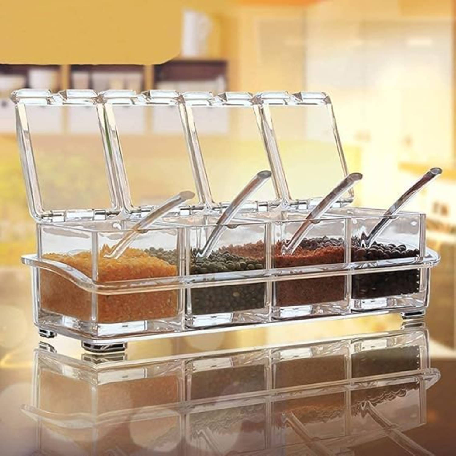     			Skindora Acrylic Transparent Spice Container ( Set of 1 )