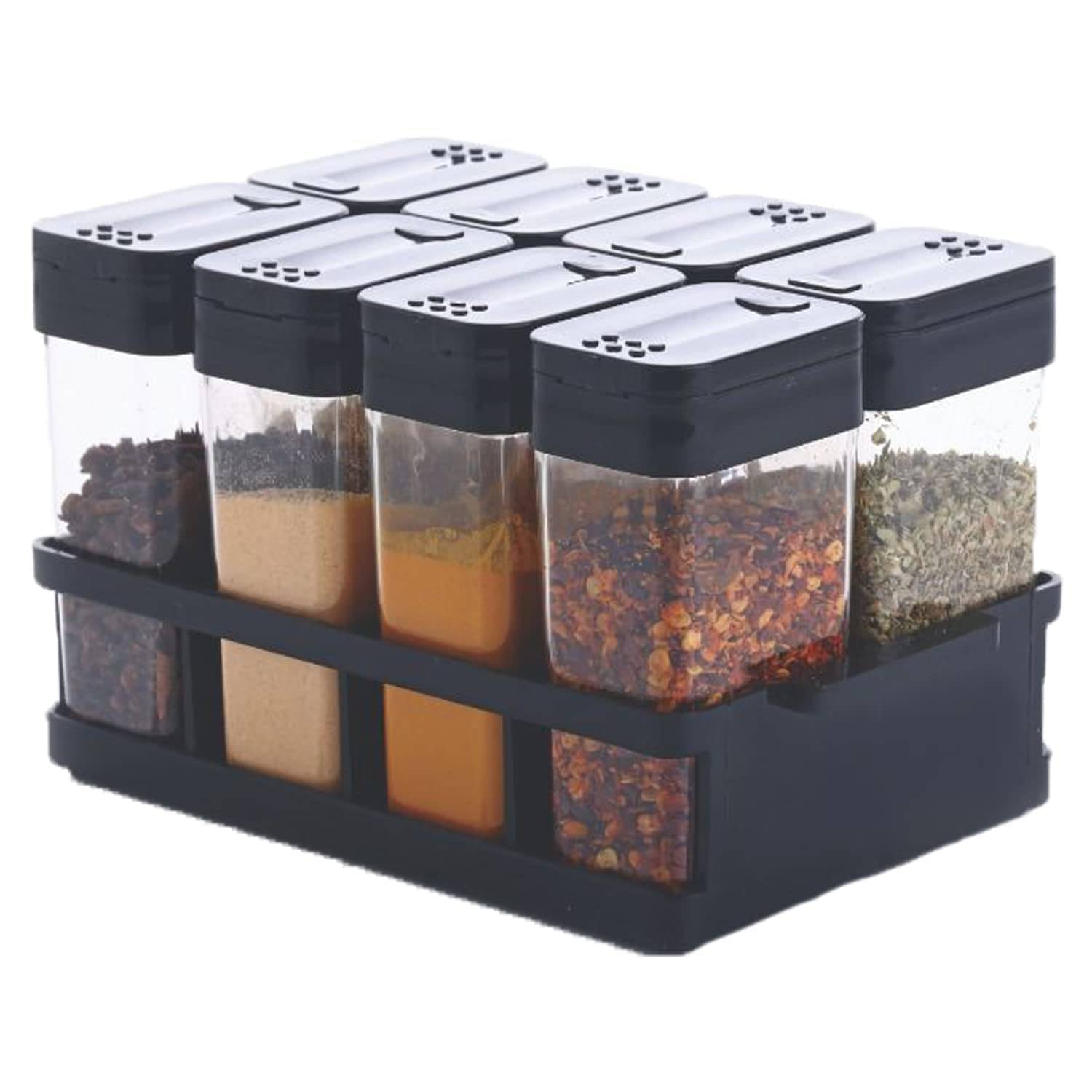     			Skindora Plastic Assorted Spice Container ( Set of 8 )