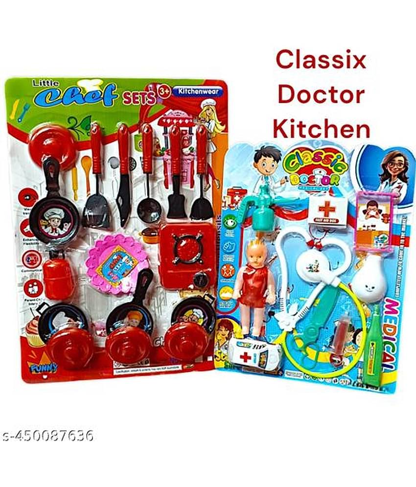 RAINBOW RIDERS Doctor Set for Kids Boys Girls Pretend Play doctor Kit with Suitcase Fun Safe Toy for 3+ Years Non-Toxic Durable Baby Playset BIS