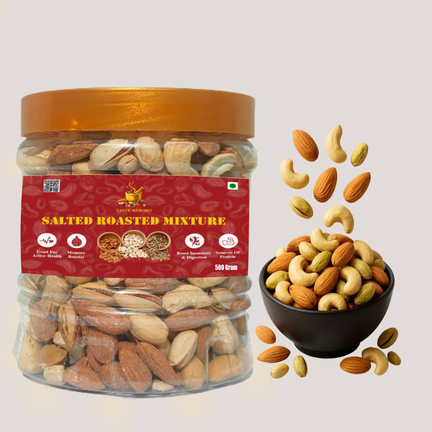     			TASTE REBORN Mixed Nuts,Seed Mix,Mixed Fruits 500 g