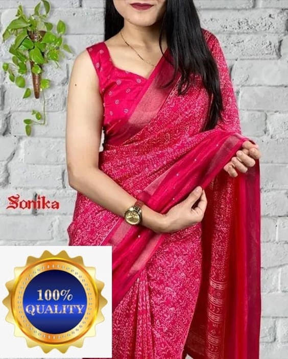 VRAGI Art Silk Printed Regular Saree With Unstitched Blouse Piece ( Pink ) VRAGI Art Silk Printed Regular Saree With Unstitched Blouse Piece ( Pink )