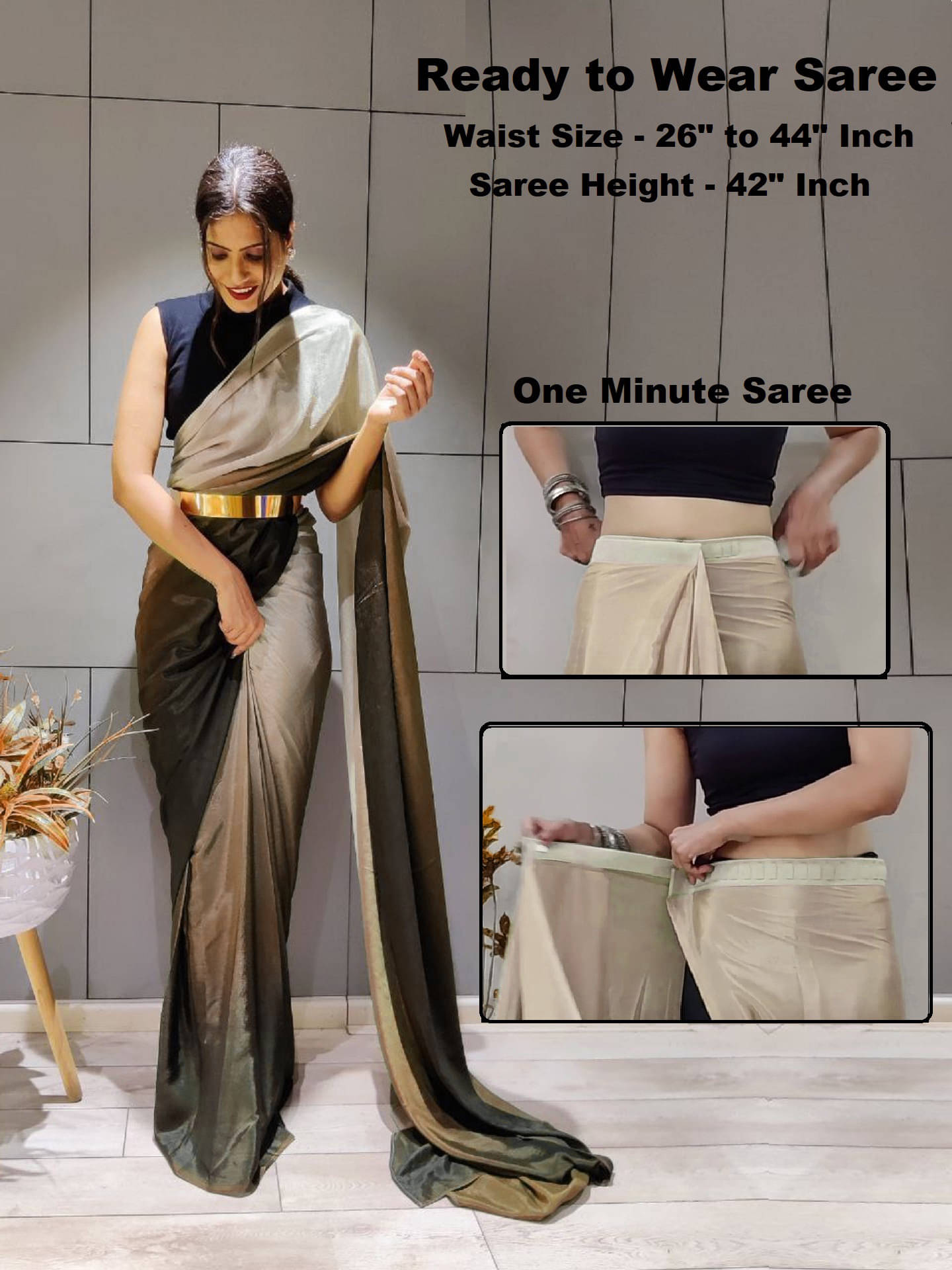 VRAGI Chiffon Dyed Regular Saree With Unstitched Blouse Piece ( Brown ) VRAGI Chiffon Dyed Regular Saree With Unstitched Blouse Piece ( Brown )