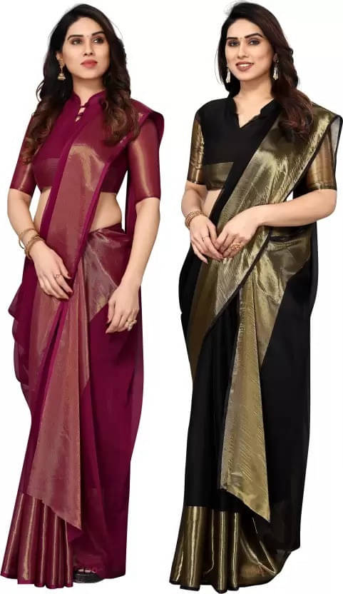 VRAGI Chiffon Embellished Regular Saree With Unstitched Blouse Piece ( Multicolor ) VRAGI Chiffon Embellished Regular Saree With Unstitched Blouse Piece ( Multicolor )