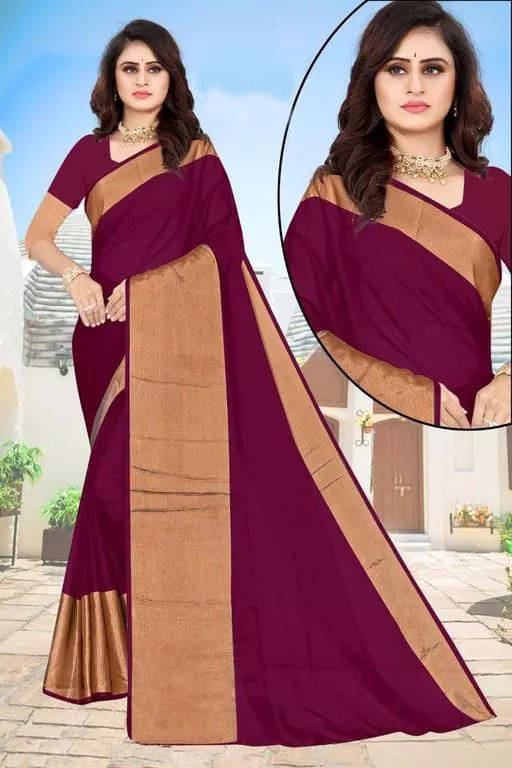 VRAGI Chiffon Embellished Regular Saree With Unstitched Blouse Piece ( Magenta ) VRAGI Chiffon Embellished Regular Saree With Unstitched Blouse Piece ( Magenta )
