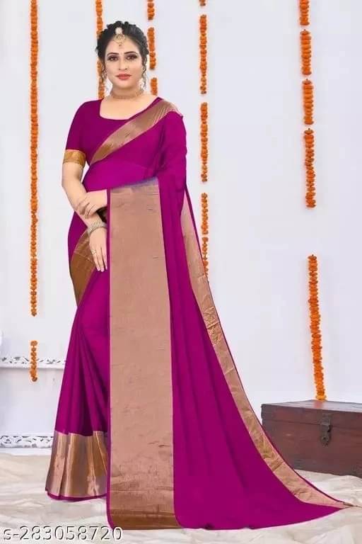 VRAGI Chiffon Embellished Regular Saree With Unstitched Blouse Piece ( Purple ) VRAGI Chiffon Embellished Regular Saree With Unstitched Blouse Piece ( Purple )