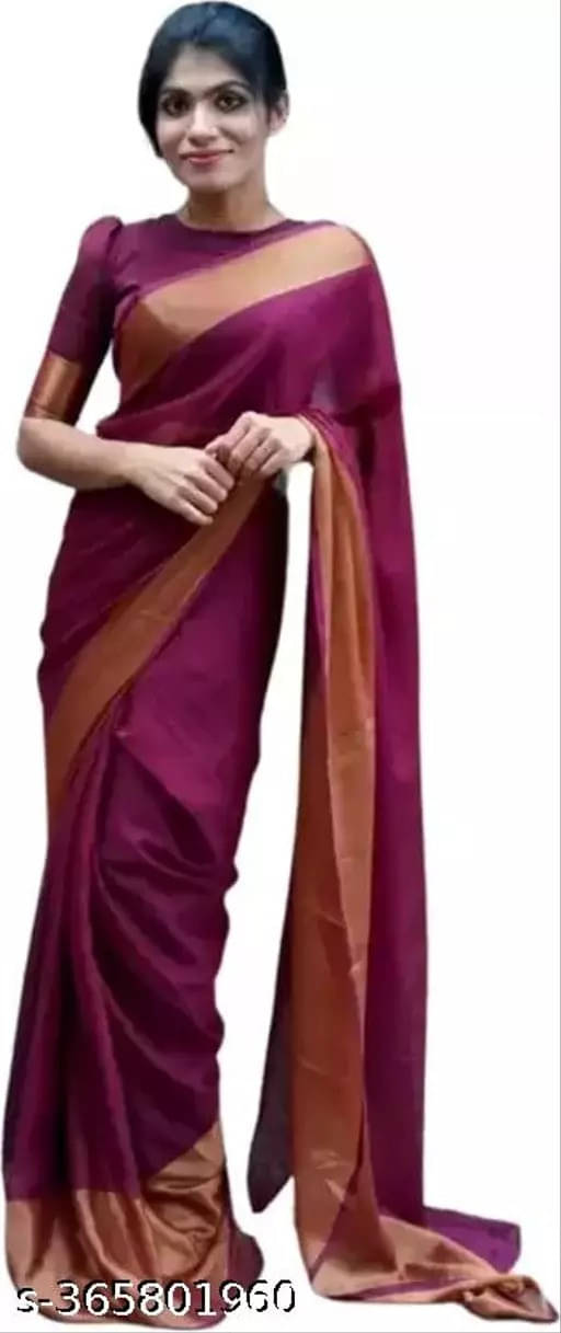     			VRAGI Chiffon Self Design Regular Saree With Unstitched Blouse Piece ( Purple )