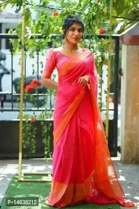     			VRAGI Chiffon Self Design Regular Saree With Unstitched Blouse Piece ( Pink )