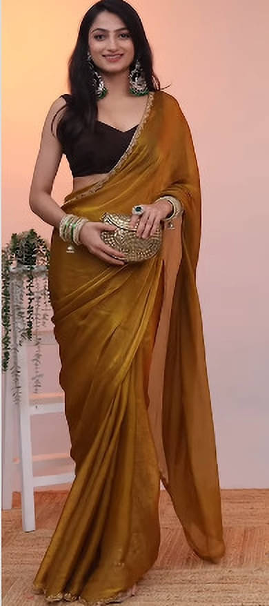 VRAGI Jimmy Choo Embroidered Regular Saree With Unstitched Blouse Piece ( Multicolor ) VRAGI Jimmy Choo Embroidered Regular Saree With Unstitched Blouse Piece ( Multicolor )