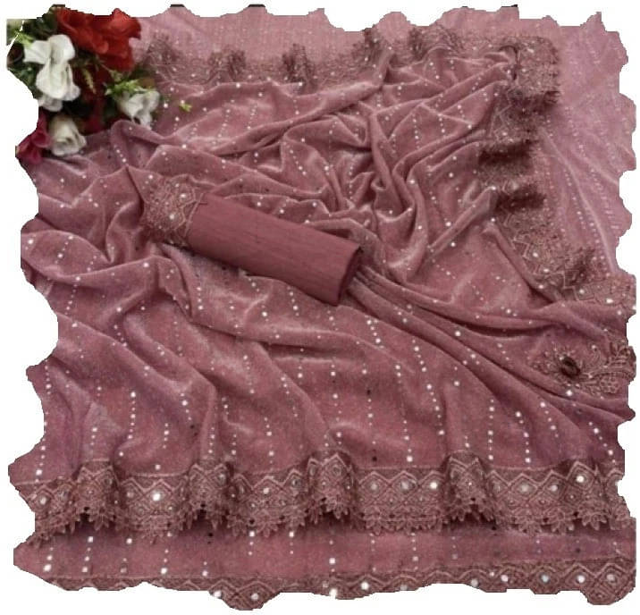 VRAGI Lycra Embellished Regular Saree With Unstitched Blouse Piece ( Maroon ) VRAGI Lycra Embellished Regular Saree With Unstitched Blouse Piece ( Maroon )