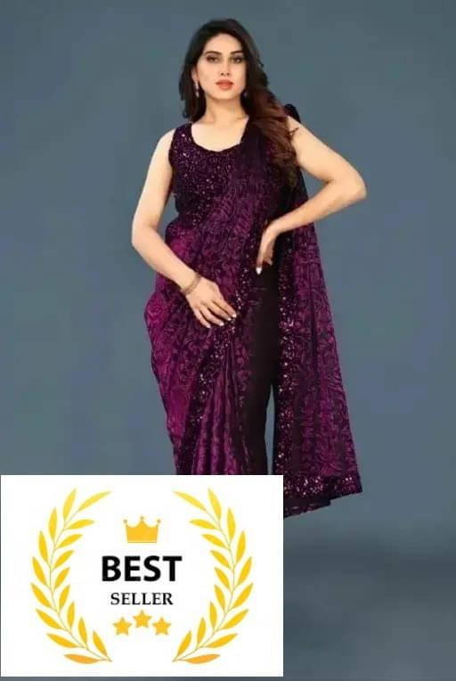 VRAGI Lycra Solid Regular Saree With Unstitched Blouse Piece ( Magenta ) VRAGI Lycra Solid Regular Saree With Unstitched Blouse Piece ( Magenta )