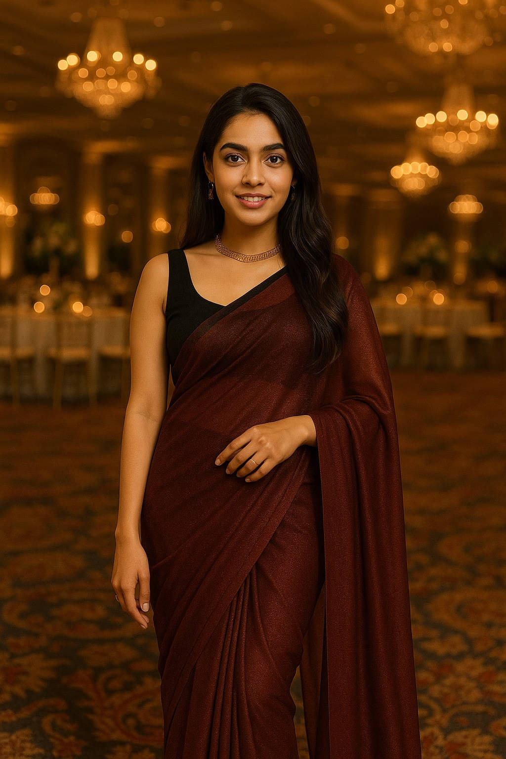 VRAGI Lycra Solid Regular Saree With Unstitched Blouse Piece ( Maroon ) VRAGI Lycra Solid Regular Saree With Unstitched Blouse Piece ( Maroon )