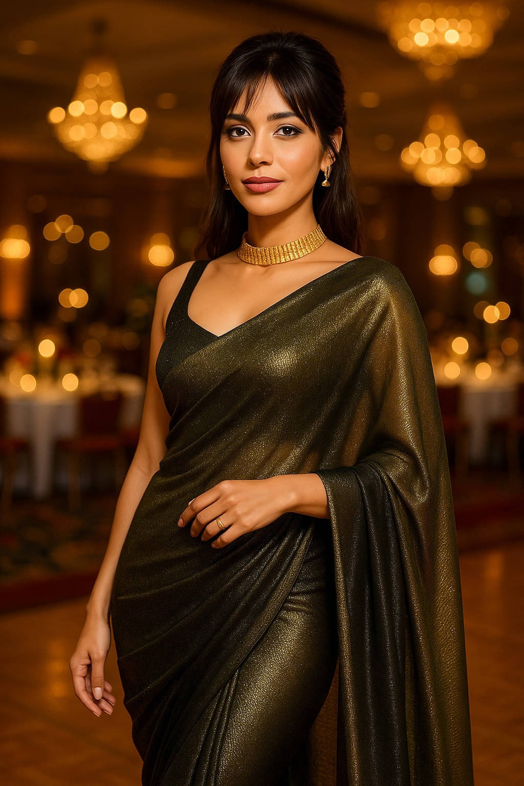     			VRAGI Lycra Solid Regular Saree With Unstitched Blouse Piece ( Multicolor )