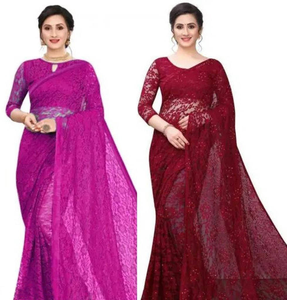 VRAGI Net Dyed Regular Saree With Unstitched Blouse Piece ( Multicolor ) VRAGI Net Dyed Regular Saree With Unstitched Blouse Piece ( Multicolor )