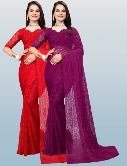 VRAGI Net Printed Regular Saree With Unstitched Blouse Piece ( Multicolor ) VRAGI Net Printed Regular Saree With Unstitched Blouse Piece ( Multicolor )