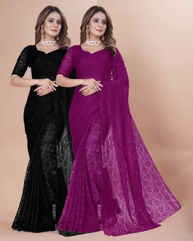 VRAGI Net Printed Regular Saree With Unstitched Blouse Piece ( Multicolor ) VRAGI Net Printed Regular Saree With Unstitched Blouse Piece ( Multicolor )