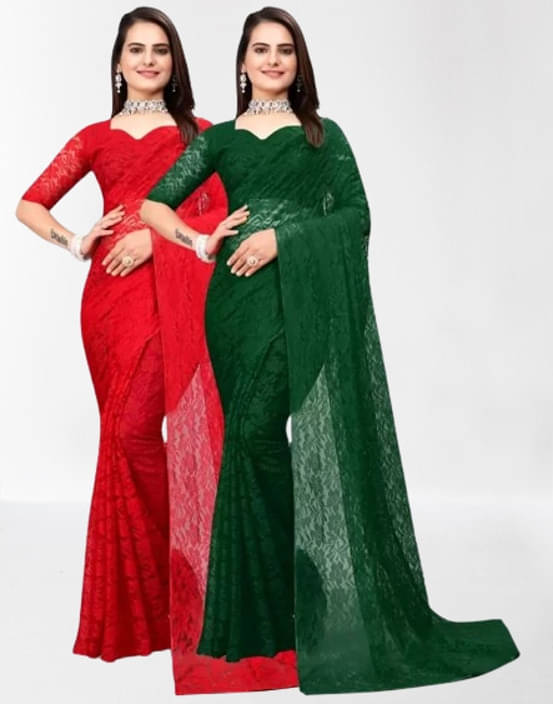 VRAGI Net Printed Regular Saree With Unstitched Blouse Piece ( Multicolor ) VRAGI Net Printed Regular Saree With Unstitched Blouse Piece ( Multicolor )