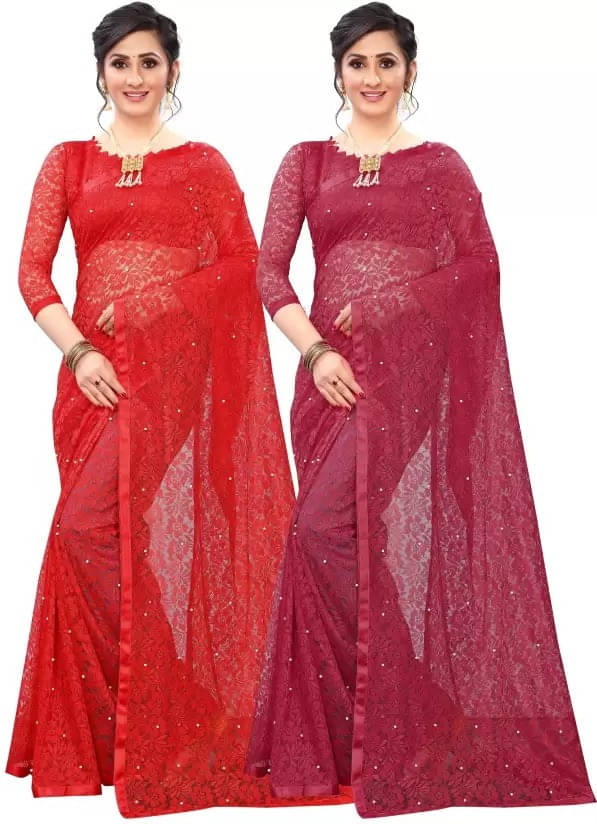 VRAGI Net Printed Regular Saree With Unstitched Blouse Piece ( Multicolor ) VRAGI Net Printed Regular Saree With Unstitched Blouse Piece ( Multicolor )