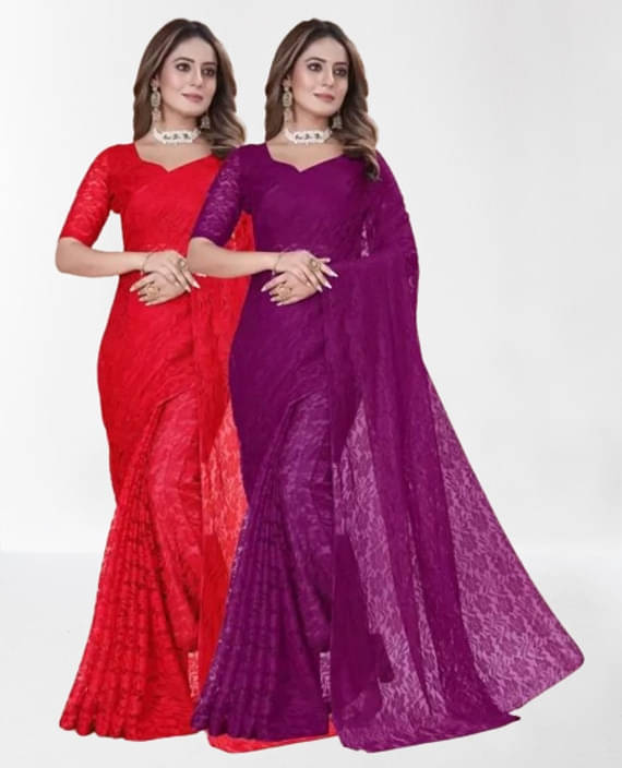 VRAGI Net Printed Regular Saree With Unstitched Blouse Piece ( Multicolor ) VRAGI Net Printed Regular Saree With Unstitched Blouse Piece ( Multicolor )
