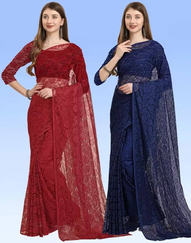 VRAGI Net Woven Regular Saree With Unstitched Blouse Piece ( Multicolor ) VRAGI Net Woven Regular Saree With Unstitched Blouse Piece ( Multicolor )