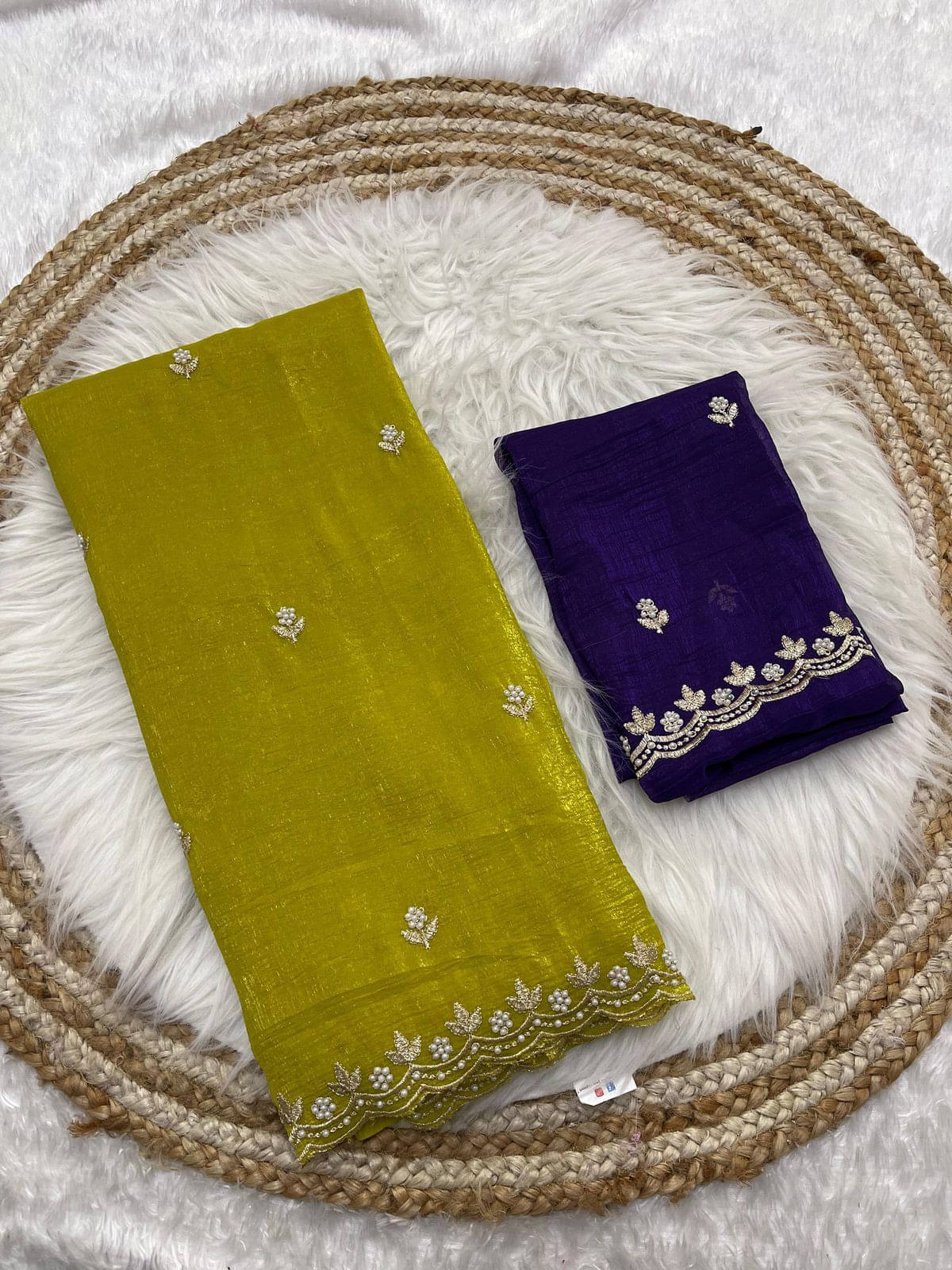 VRAGI Organza Embroidered Regular Saree With Unstitched Blouse Piece ( Multicolor ) VRAGI Organza Embroidered Regular Saree With Unstitched Blouse Piece ( Multicolor )