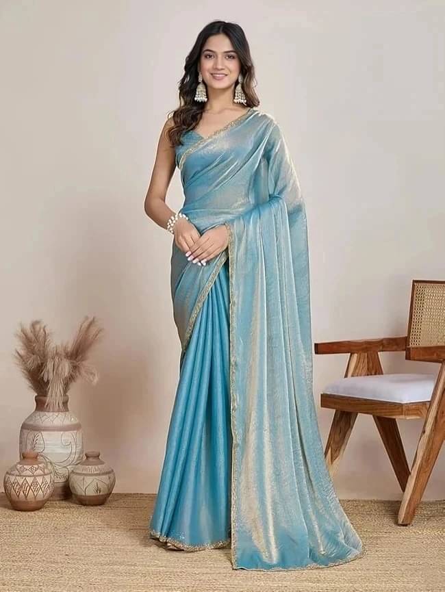 VRAGI Silk Blend Embellished Regular Saree With Unstitched Blouse Piece ( Multicolor ) VRAGI Silk Blend Embellished Regular Saree With Unstitched Blouse Piece ( Multicolor )