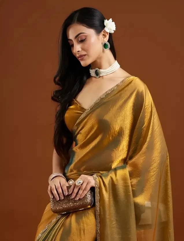VRAGI Silk Blend Self Design Regular Saree With Unstitched Blouse Piece ( Mustard ) VRAGI Silk Blend Self Design Regular Saree With Unstitched Blouse Piece ( Mustard )