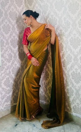 VRAGI Silk Embroidered Regular Saree With Unstitched Blouse Piece ( Gold ) VRAGI Silk Embroidered Regular Saree With Unstitched Blouse Piece ( Gold )