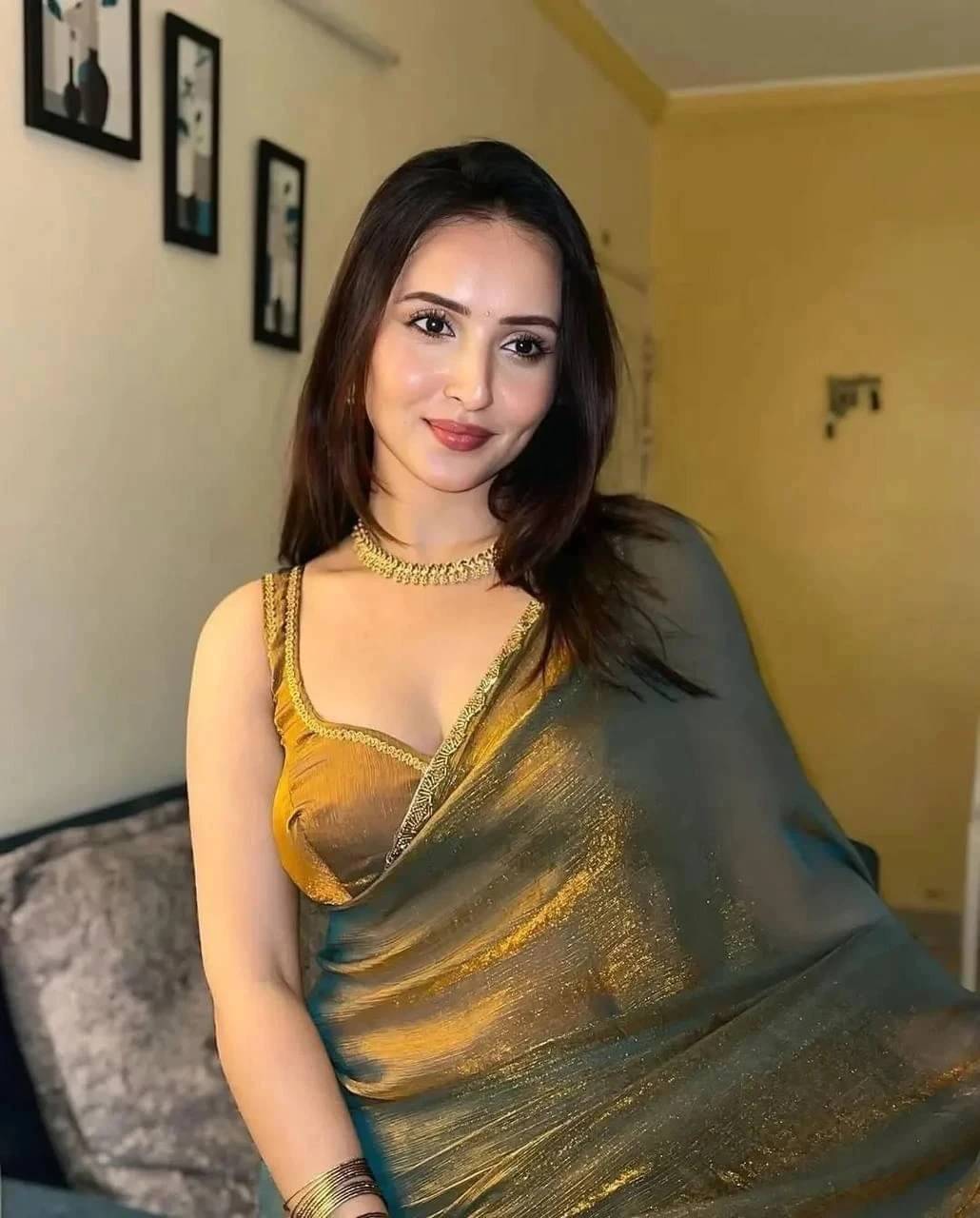 VRAGI Tissue Embellished Regular Saree With Unstitched Blouse Piece ( Gold ) VRAGI Tissue Embellished Regular Saree With Unstitched Blouse Piece ( Gold )
