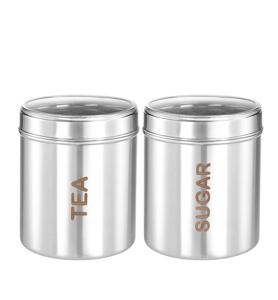     			Visaxmi Steel Silver Tea/Coffee/Sugar Container ( Set of 2 )