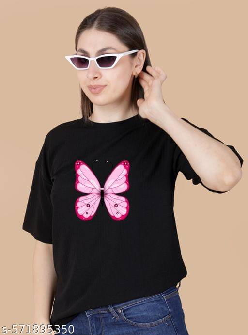    			Wexam Style Women's Cotton Blend Regular Top ( Black )