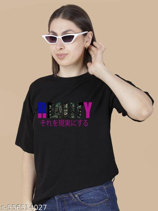     			Wexam Style Women's Cotton Blend Regular Top ( Black )