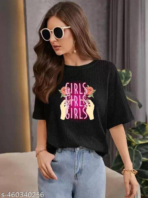 Wexam Style Women's Cotton Blend Regular Top ( Black ) Wexam Style Women's Cotton Blend Regular Top ( Black )
