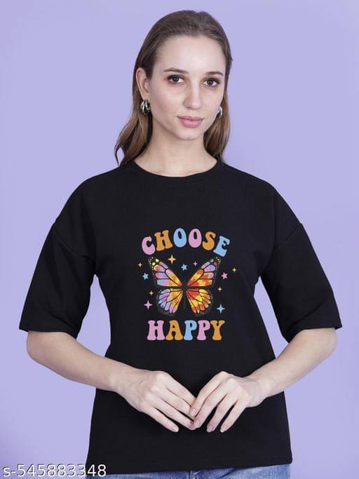     			Wexam Style Women's Cotton Blend Regular Top ( Black )