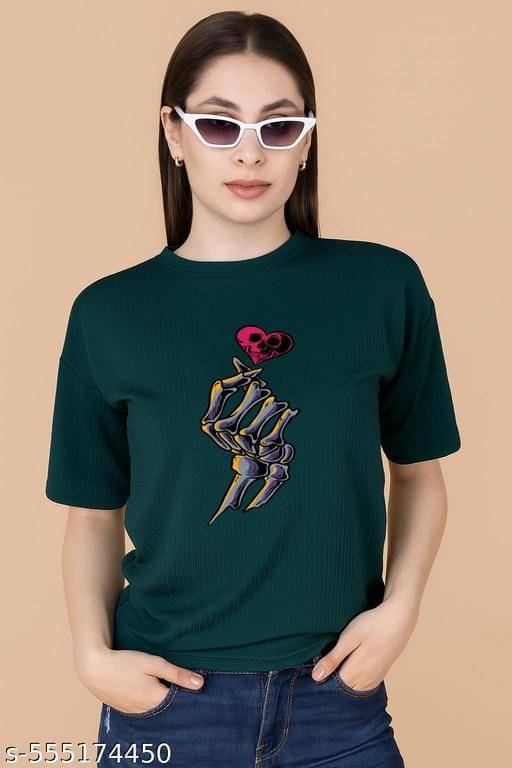     			Wexam Style Women's Cotton Blend Regular Top ( Green )