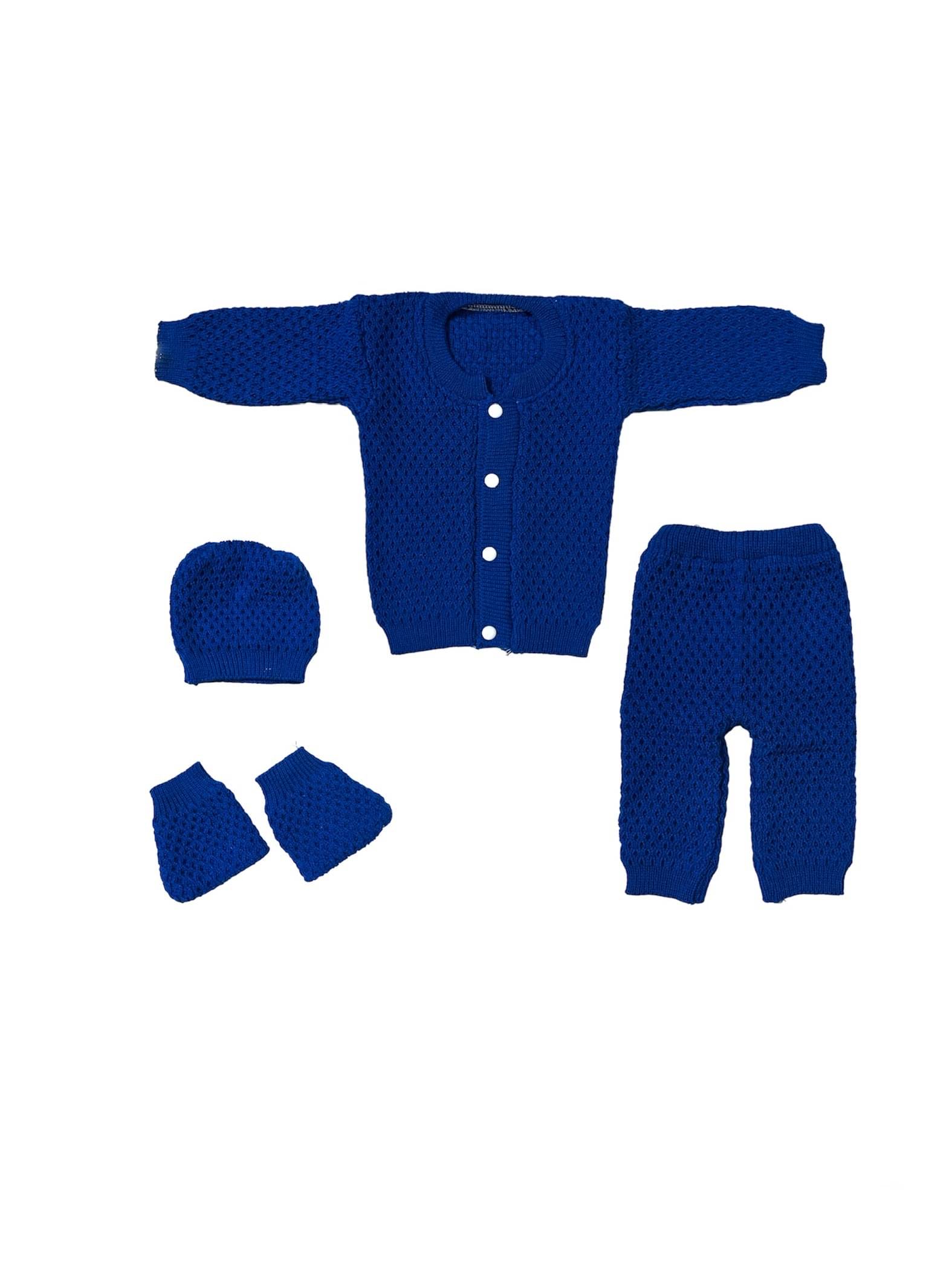     			Wocrevar Pack of 1 Unisex for Baby Woollen Sweater ( Blue )