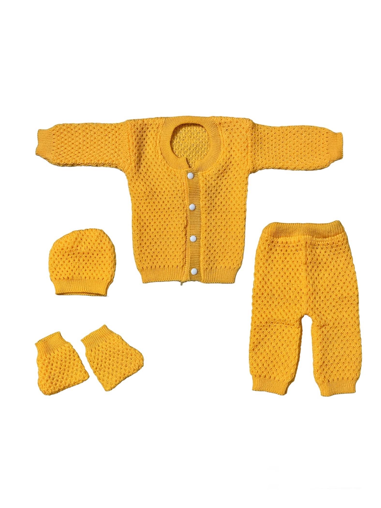    			Wocrevar Pack of 1 Unisex for Baby Woollen Sweater ( Yellow )
