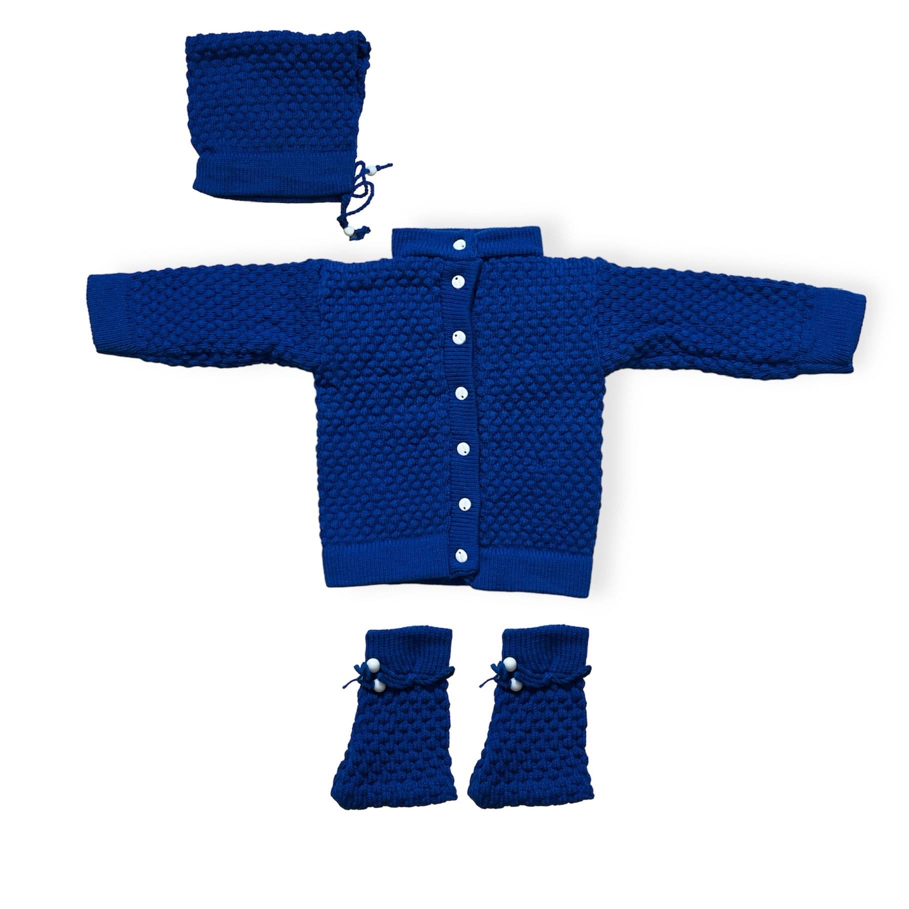     			Wocrevar Pack of 1 Unisex for Baby Woollen Sweater ( Blue )