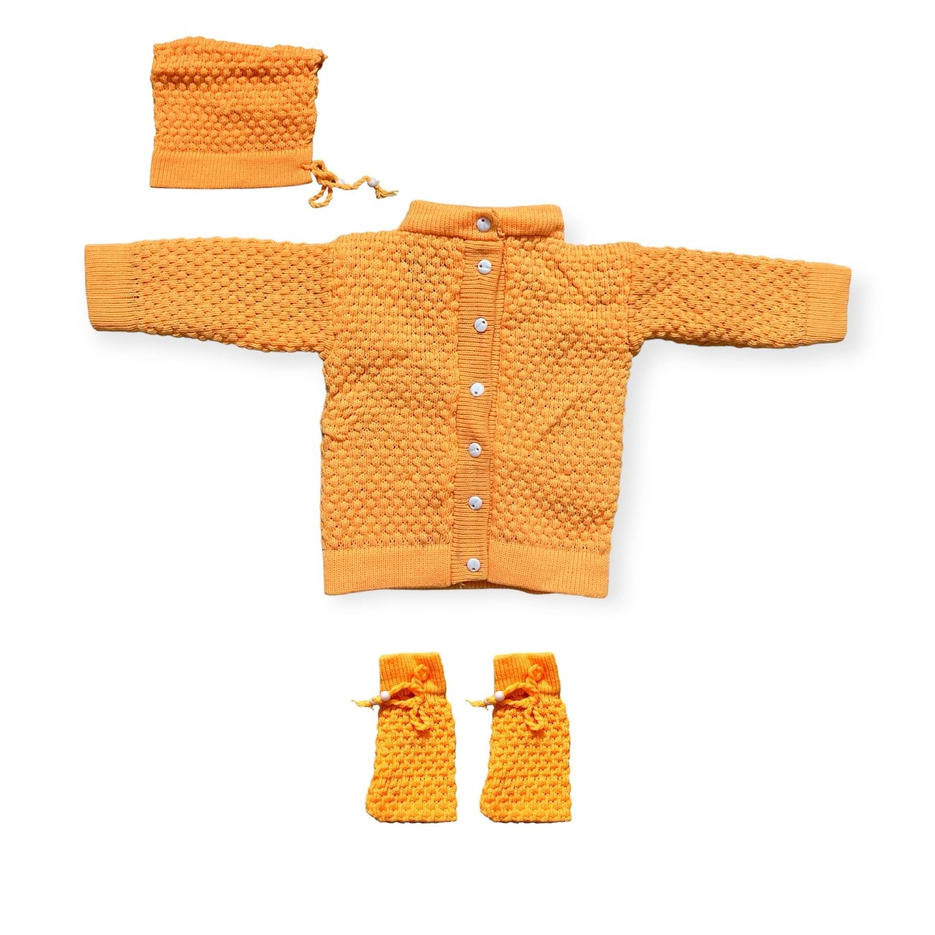     			Wocrevar Pack of 1 Unisex for Baby Woollen Sweater ( Yellow )